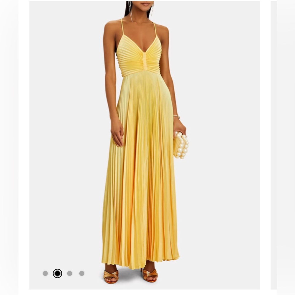 A.L.C. Aries Pleated Cut-Out Gown Yellow